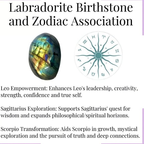 Purple Fire Labradorite Heart Pendant – Copper Wire Wrapped Necklace | Handmade - Picture 9 of 15